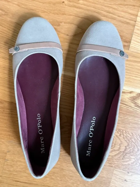 Marc O’Polo Ballerinas aus beigem Wildleder, Größe 37 (UK 4)