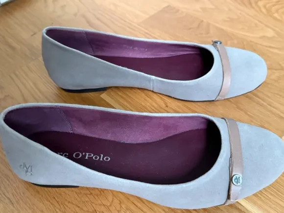 Marc O’Polo Ballerinas aus beigem Wildleder, Größe 37 (UK 4)