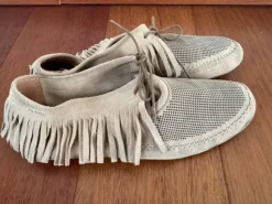 Marc Schoss Ballerina Mokassins Leder Fransen Gr. 42 beige