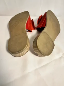 Marco Tozzi Leder Pantoletten Gr. 40 Korallenrot TOP