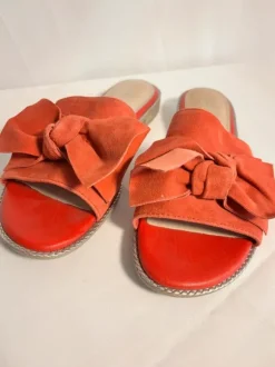 Marco Tozzi Leder Pantoletten Gr. 40 Korallenrot TOP