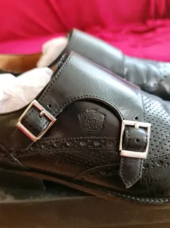 Melvin & Hamilton Double Monk Straps – Schwarz – hochwertiges Leder – 43
