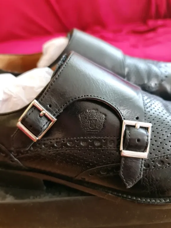 Melvin & Hamilton Double Monk Straps – Schwarz – hochwertiges Leder – 43