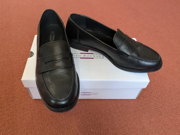 Mokkasins, Loafer matt schwarz Leder