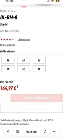 Motorrad Schuhe Herren 41