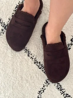 Mules Teddyfell Suede Loafers chocolate brown