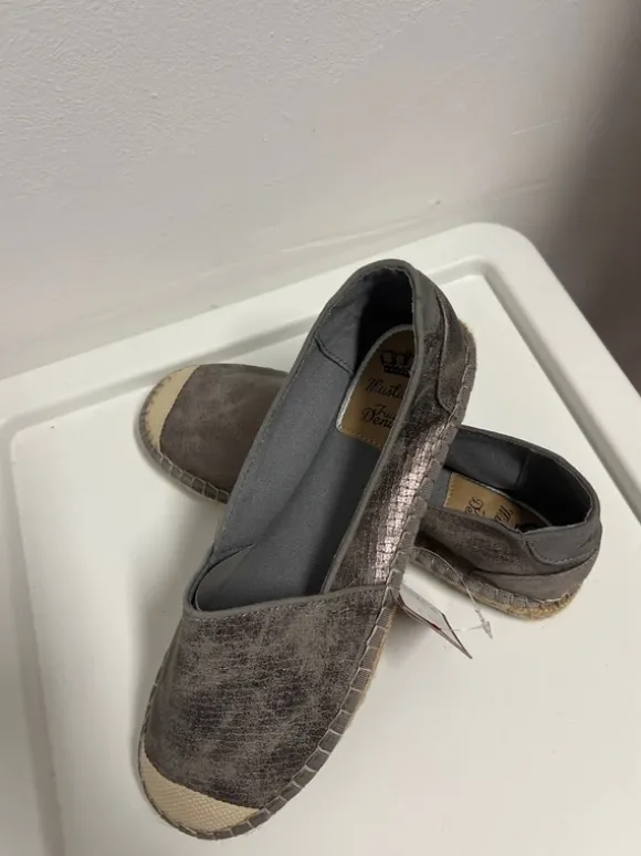 Mustang Espadrilles Gr.39 grau Silber Neu mit Etikett
