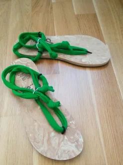 MYS-Sandalen – Schnürsandalen mit 3 Bändern (Grün, Blau, Lila)