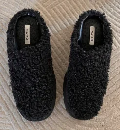 NA-KD Clogs Teddy-Fell Plateau Schwarz Gr. 38
