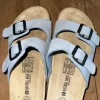 Natural Walk Pantoletten Leder Hellblau 38