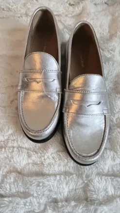 NEU * & Other Stories * Loafer * Echt Leder * Slipper * silber * Gr. 36 (37)