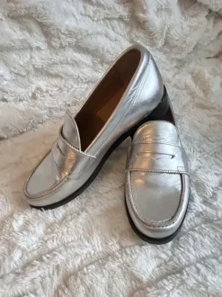 NEU * & Other Stories * Loafer * Echt Leder * Slipper * silber * Gr. 36 (37)