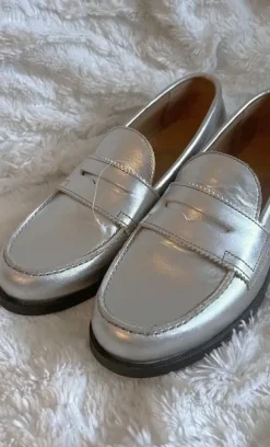 NEU * & Other Stories * Loafer * Echt Leder * Slipper * silber * Gr. 36 (37)