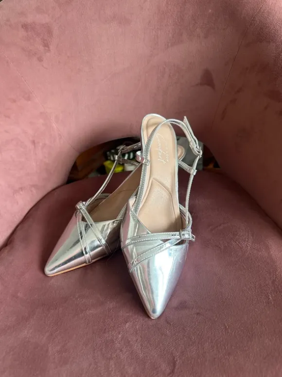 New Look Slingback-Pumps in Silber (Metallic-Optik)