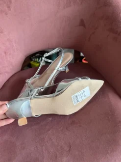 New Look Slingback-Pumps in Silber (Metallic-Optik)