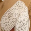 Next Hausschuhe 39 Pailletten beige Fell
