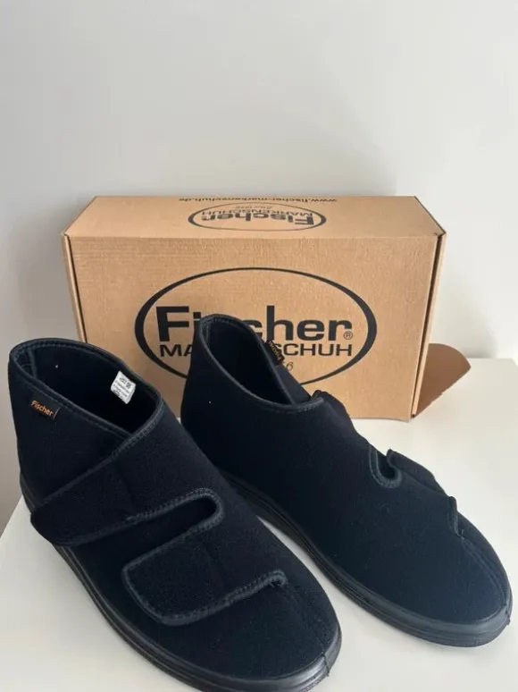 Nieuw! Fischer verbandpantoffel zwart maat 45