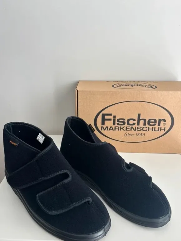 Nieuw! Fischer verbandpantoffel zwart maat 45