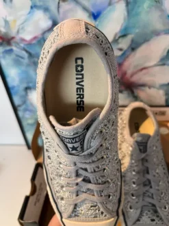 Nieuw! Zilveren gehaakte Converse All Star maat 37 zilveren lage Converse maat 37