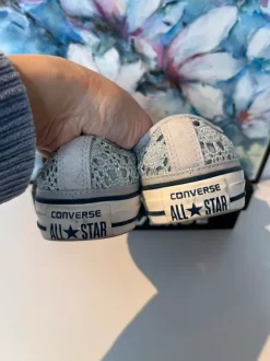Nieuw! Zilveren gehaakte Converse All Star maat 37 zilveren lage Converse maat 37
