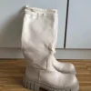 Off white Stiefel Knee High Creme Boots