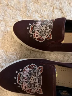 Original Kenzo Slipper Damen, Größe 40, Bordeaux/Burgundy rot