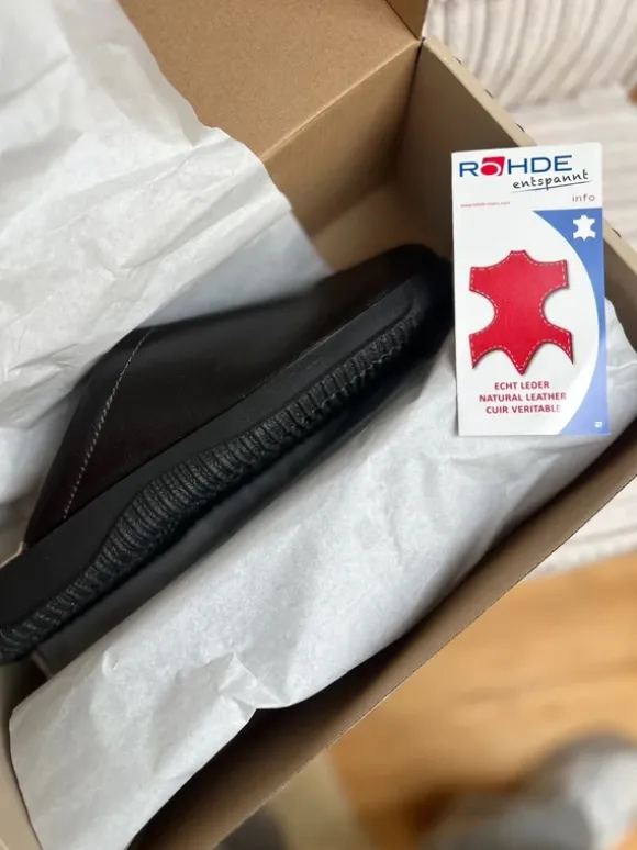 Original ROHDE Herren-Hausschuhe | Echtleder | dunkelbraun | Nagelneu & OVP Gr 45