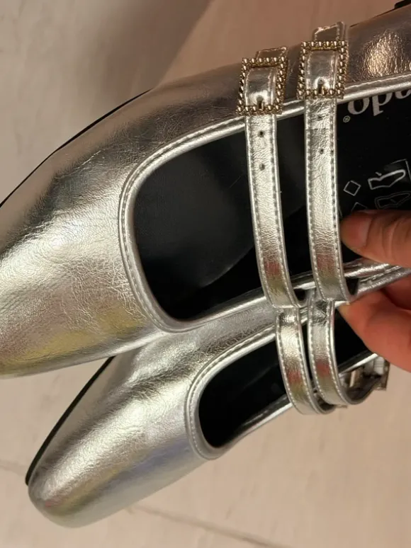 Palado by Sila Sahin Ankle strap ballet pumps - silber