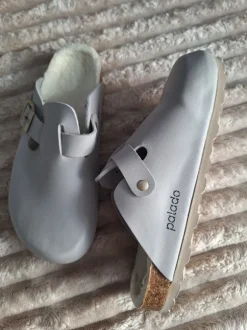 Palado Pantoffel mit Lammfell Grau
