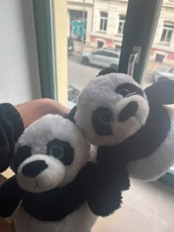 Panda Plüschhausschuhe