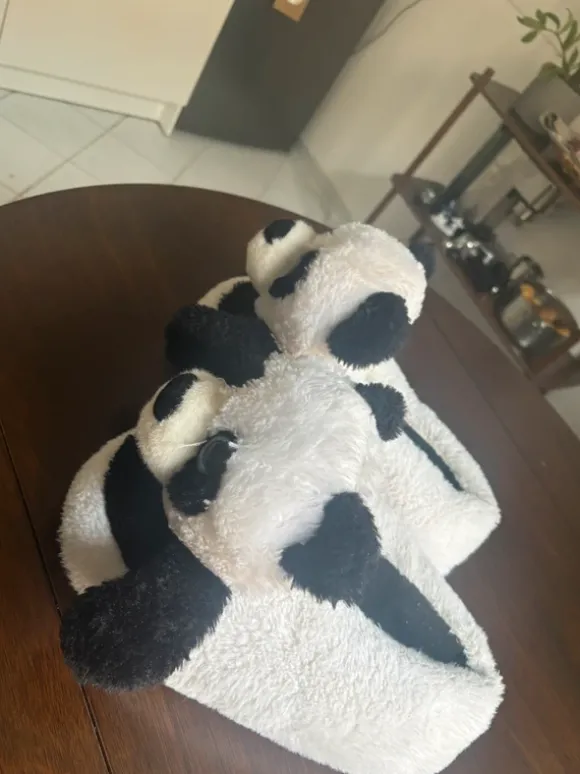 Panda Plüschhausschuhe