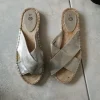 Pantoletten gold-silber-matallic