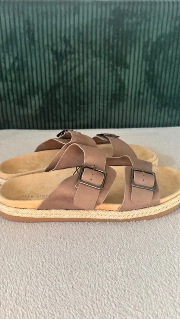 Pantoletten Sandalen Braun Beige