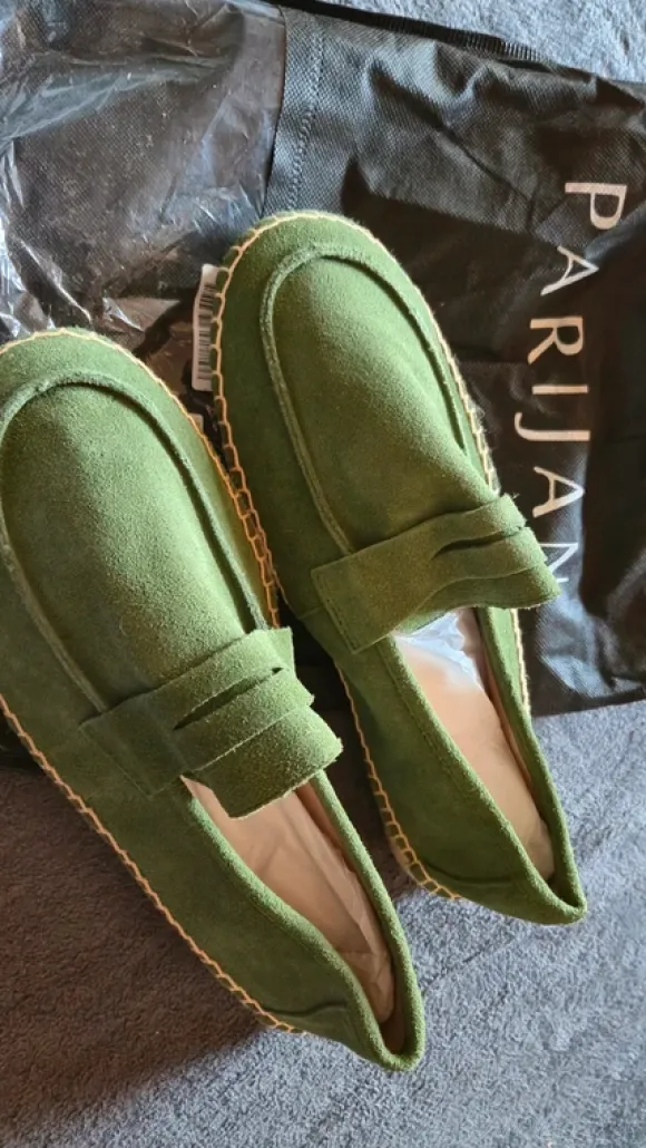 Parijan Schuhe Mokasiens grün Größe 44 Neu