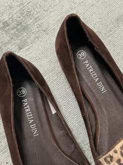 Patrizia Dini Wildleder Ballerinas Leo Spitze Gr. 39 Elegant Vintage Style