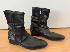Patrizio Bertelli Lederboots Gr. 43 Braun Leder Stiefel Nieten Made in Italy Biker Western
