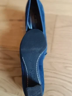 Paul Green Ballerinas – Dunkelblaue Samt-Ballerinas mit Blockabsatz – Größe 38,5 – Bequem
