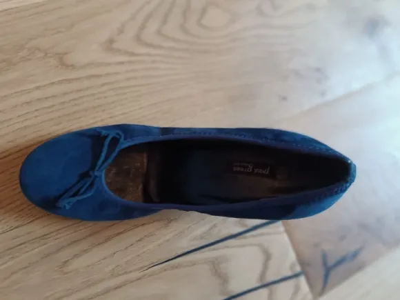 Paul Green Ballerinas – Dunkelblaue Samt-Ballerinas mit Blockabsatz – Größe 38,5 – Bequem