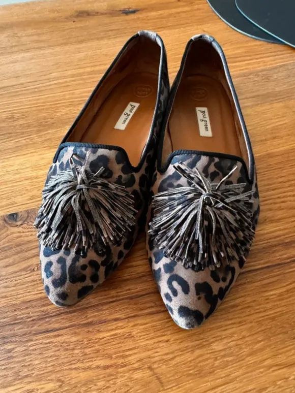 Paul Green Ballerinas Leo-Print / Slipper / Gr. 4,5 (37,5) - TOP Zustand!