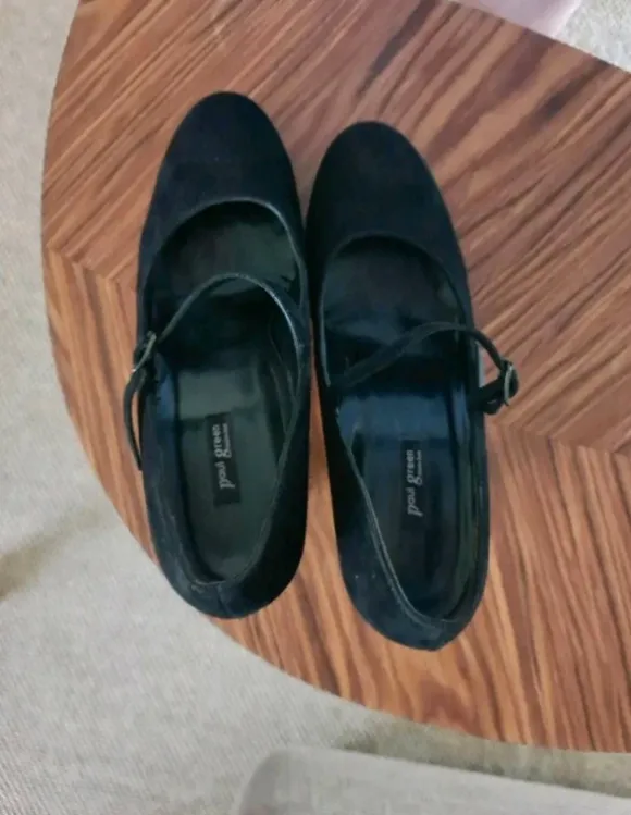 Paul Green Pumps, Größe 39,schwarz, mit Riemchen,Velours