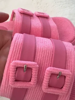 Pink platform sandals
