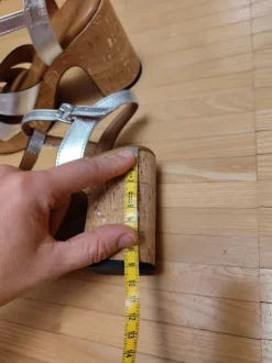Plateau Sandalen silber Leder wie neu