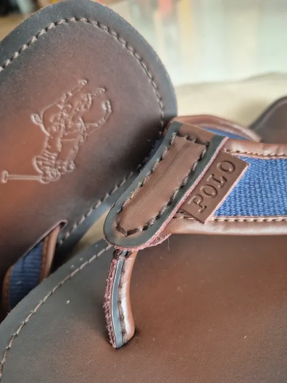 Polo Ralph Lauren Flipflops aus Leder, Gr. 44, Top Zustand