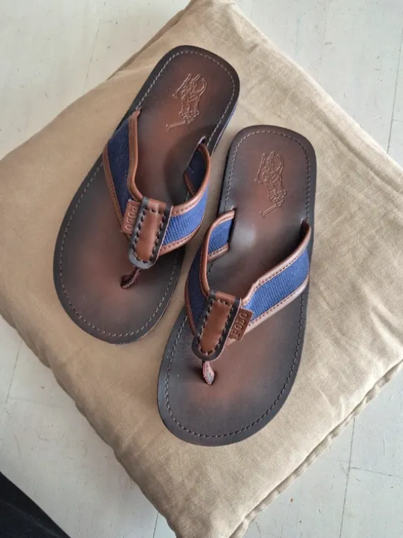 Polo Ralph Lauren Flipflops aus Leder, Gr. 44, Top Zustand