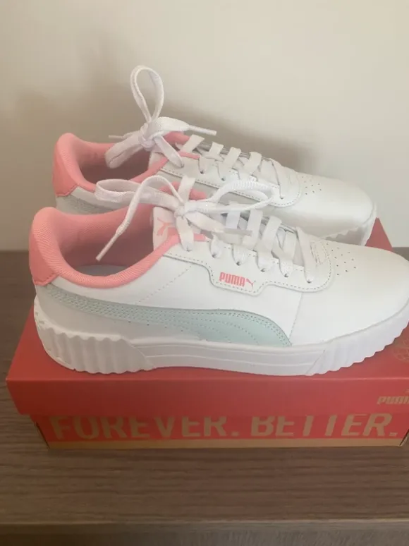 Puma Carina 3.0 Sneaker Low Limited Weiß Pink Rosa Rosé Türkis 39 NEU
