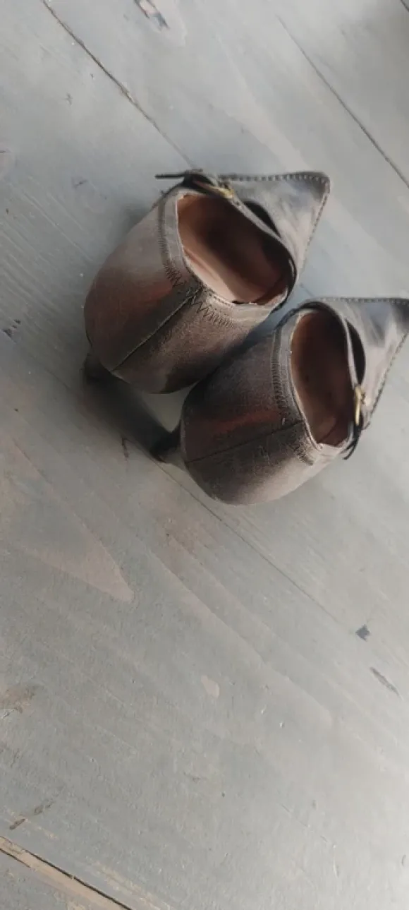Pump, leer, grijs, maat 40, Hush puppies, heksenpunt