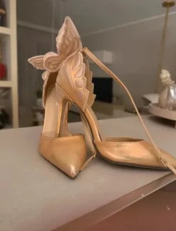 Pumps Gold / Rose Größe 37 Schmetterling