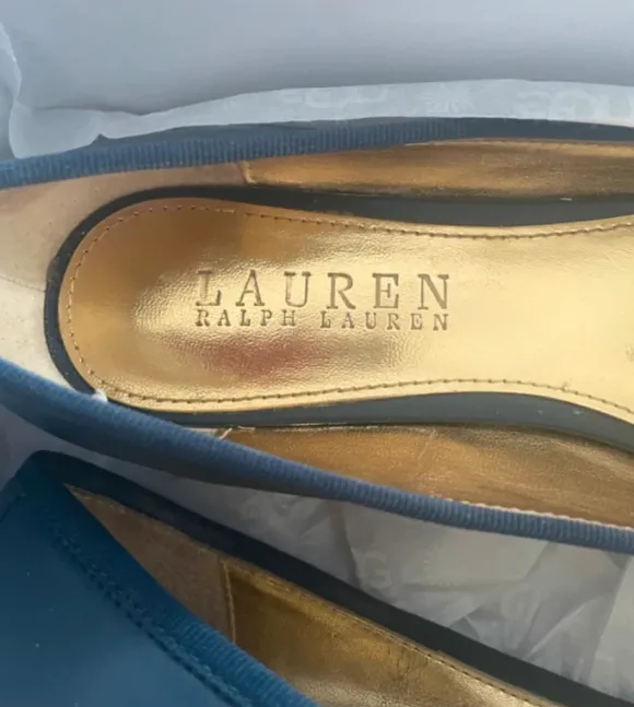 Ralph Lauren blue ballerina heels / ballet flat with small heels
