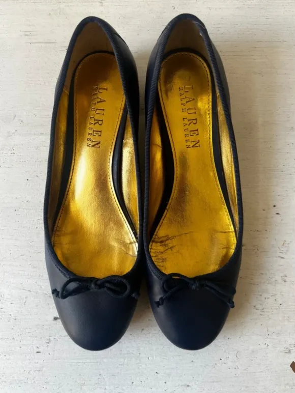 Ralph Lauren blue ballerina heels / ballet flat with small heels