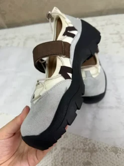 Retro Mary Jane Sneaker Flats Beige/Brown